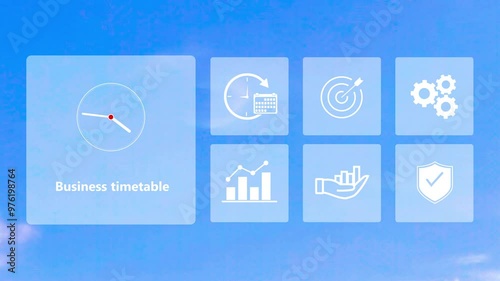 Business, Business time management concept background. business clock, business related icon symbol looping animation photo