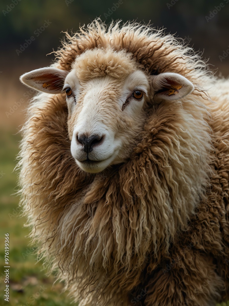 Sheep with a brown face and white fur. Sheep with a brown face and white fur.
