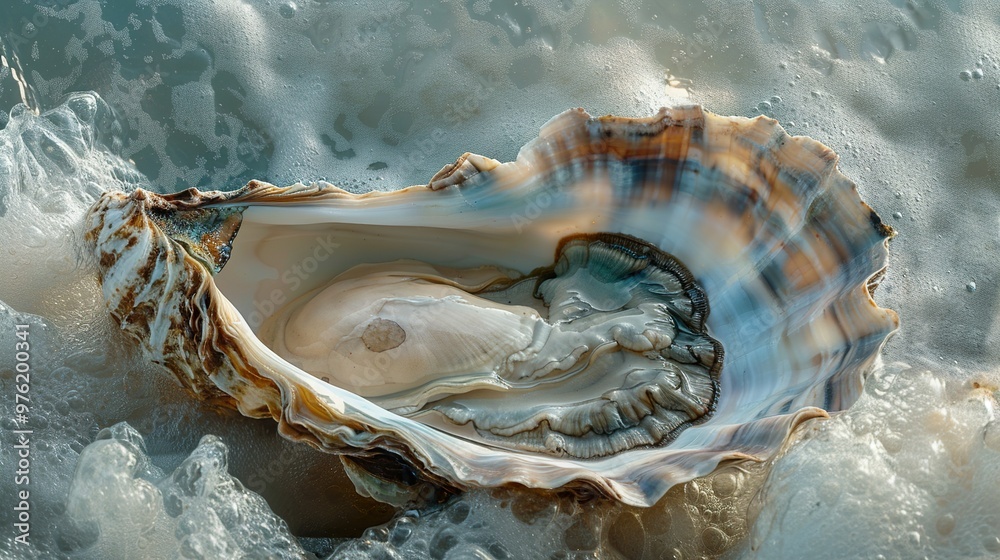 Oyster Shell on the Beach: A Close-Up View of Nature's Beauty Oyster Shell on the Beach: A Close-Up View of Nature's Beauty