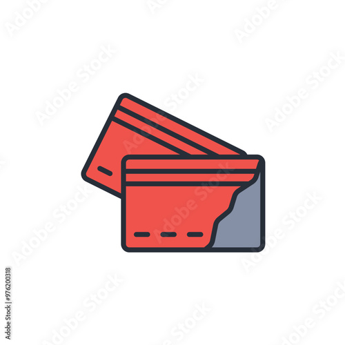 credit card fraud icon. vector.Editable stroke.linear style sign for use web design,logo.Symbol illustration.
