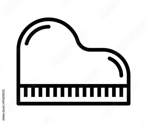 Elegant vector icon of a grand piano, representing music, concerts, and classical performance. Editable stroke.
