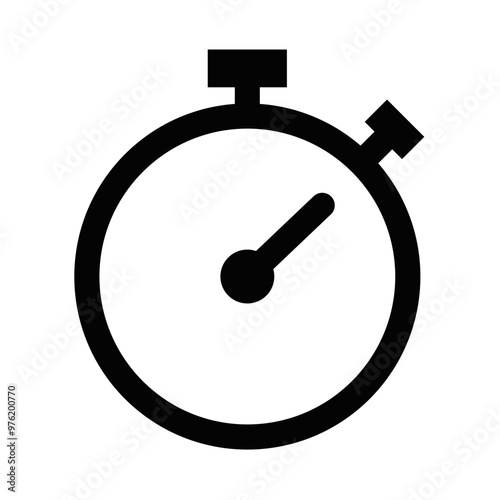 Minimalist vector stopwatch icon symbolizing speed, time management, and punctuality. Ideal for time-related designs. Editable stroke.