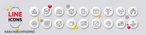 Best laptop, Chemical formula and Waterproof line icons. White buttons 3d icons. Pack of Eco power, Idea, Website statistics icon. Timer, Inspect, Thiamine vitamin pictogram. Vector