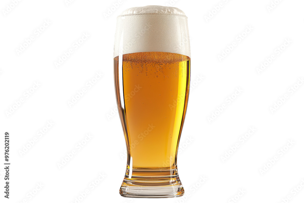 Tall glass of beer with a foamy head isolated on a white background. PNG transparent. Tall glass of beer with a foamy head isolated on a white background. PNG transparent.