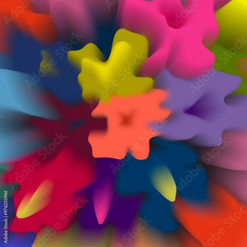 Abstract floral pixel art