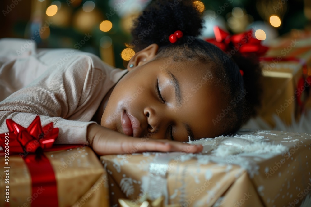 Little girl pigtails sleeps peacefully her cozy bedroom. Her serene expression shows peacefulness of her nighttime rest. Serene scene serves allegory tender moments of love and care family life. Little girl pigtails sleeps peacefully her cozy bedroom. Her serene expression shows peacefulness of her nighttime rest. Serene scene serves allegory tender moments of love and care family life.