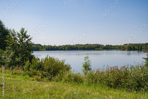 A calm lake motif in summer