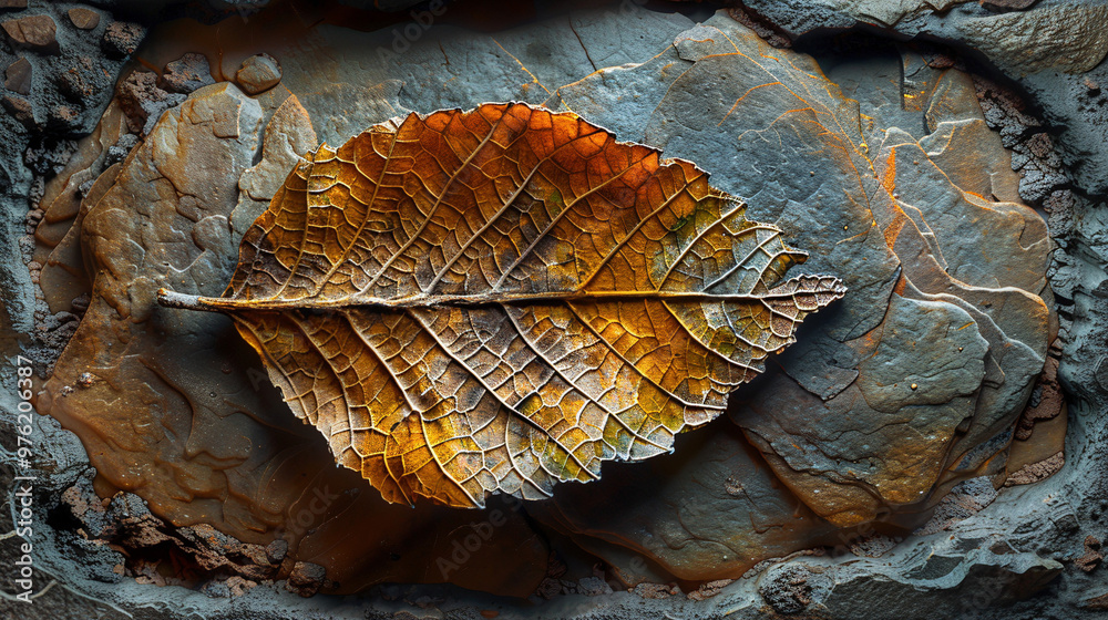 Time Immemorial: Ancient Leaf Fossil Embedded in Stone Time Immemorial: Ancient Leaf Fossil Embedded in Stone