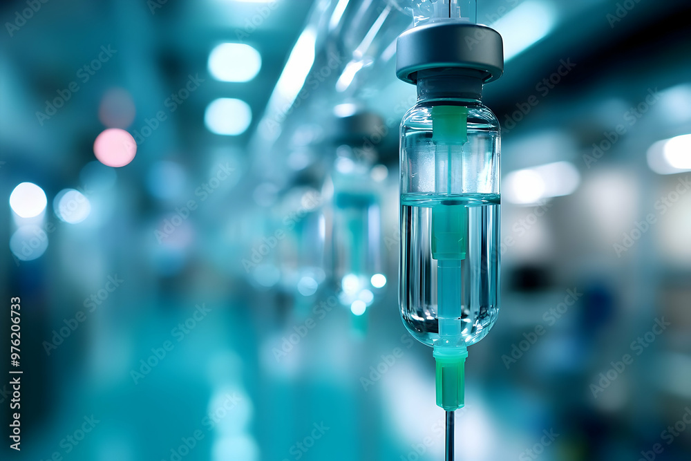 Close-up of a sterile intravenous drip in a hospital setting, highlighting modern medical technology and patient care. Close-up of a sterile intravenous drip in a hospital setting, highlighting modern medical technology and patient care.