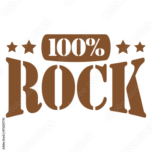 100 % Percent Rock Heavy Metal Music Text Logo Design Lover Art Vector Illustration Card T-Shirt Poster Sticker Graphic Print Decorative Drawing Isolated Logo Decoration Symbol Creative Cool Style
