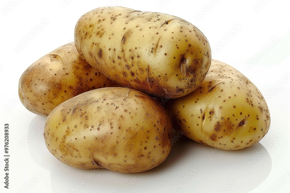 A pile of potatoes stacked on top of each other A pile of potatoes stacked on top of each other