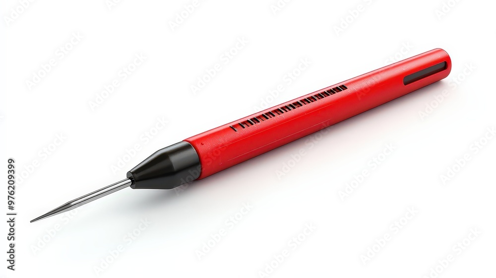 High-quality electric soldering iron with a fine tip and temperature controls set against a white backdrop, emphasizing precision and design for electronics assembly and repair. High-quality electric soldering iron with a fine tip and temperature controls set against a white backdrop, emphasizing precision and design for electronics assembly and repair.