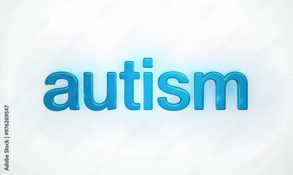 Word autism is prominently displayed in bold blue letters. Highlights awareness, support, and advocacy for individuals with autism spectrum disorder (ASD) Word autism is prominently displayed in bold blue letters. Highlights awareness, support, and advocacy for individuals with autism spectrum disorder (ASD)
