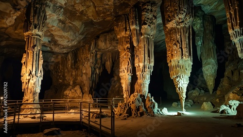 St. Beatus Caves with stalactites and stalagmites. photo