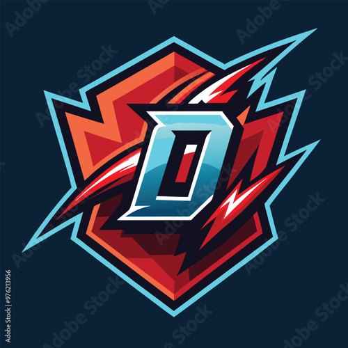 D gaming logo, D esport logo, D mascot logo