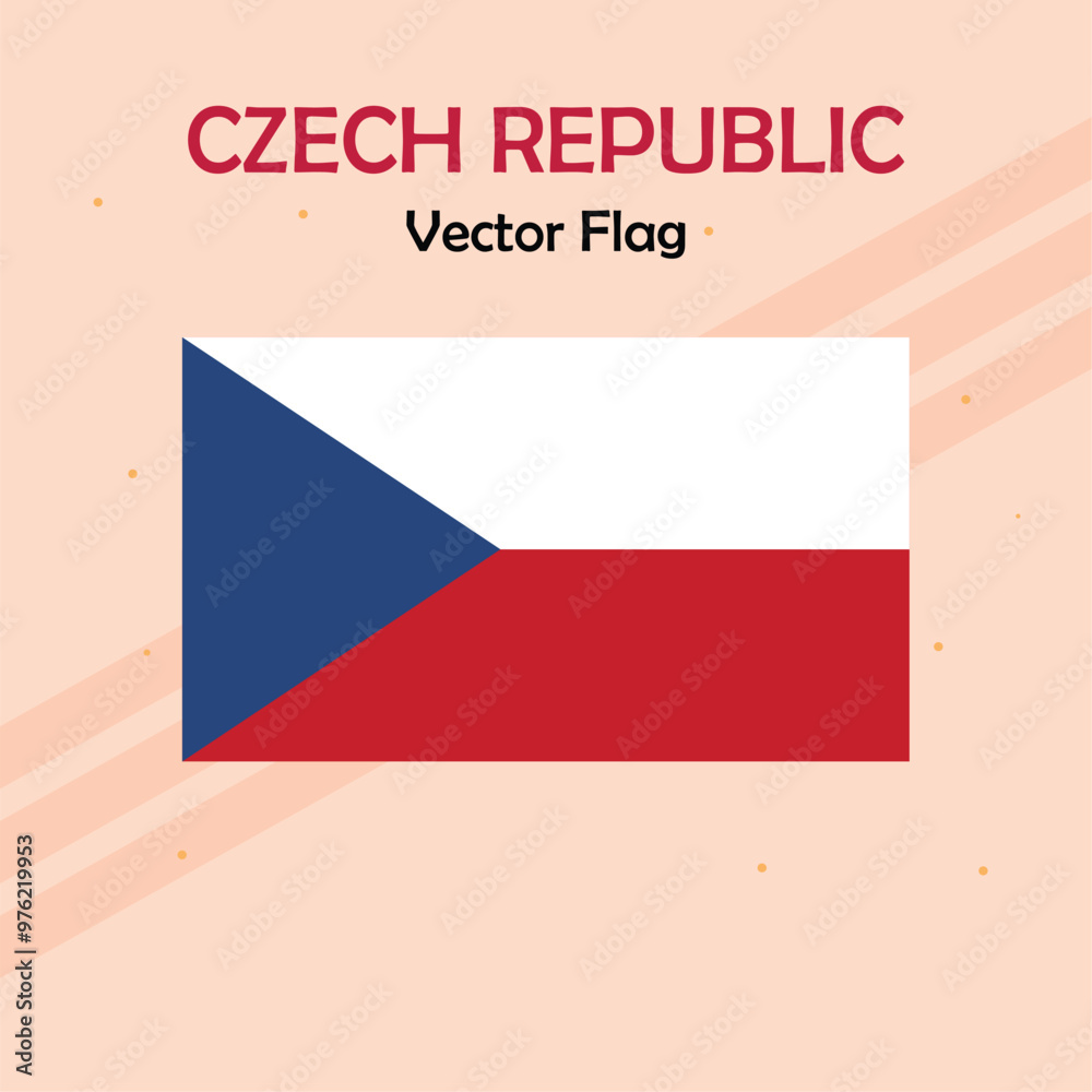 CzechRepublic vector flag lines and stock CzechRepublic vector flag lines and stock