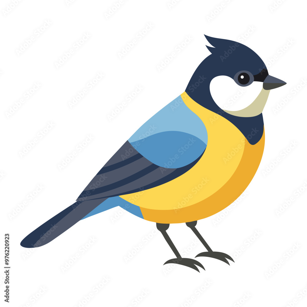 Obraz premium Illustration of great titmouse Isolated on white