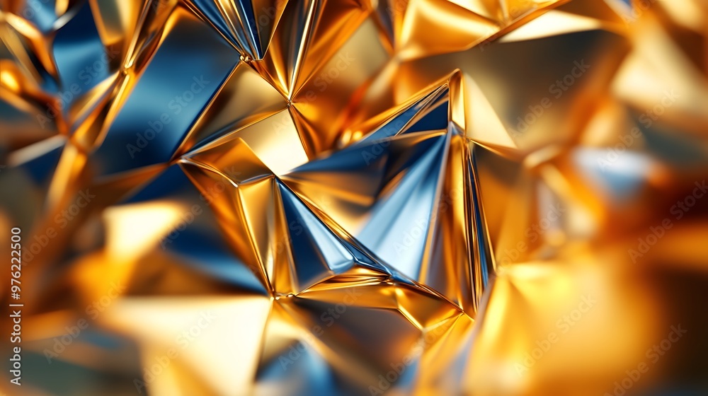 3d rendering of golden and blue abstract geometric background. Scene for advertising, technology, showcase, banner, game, sport, cosmetic, business, metaverse. Sci-Fi Illustration. Product display 3d rendering of golden and blue abstract geometric background. Scene for advertising, technology, showcase, banner, game, sport, cosmetic, business, metaverse. Sci-Fi Illustration. Product display