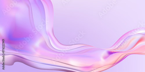 Abstract  holographic wave.Flow iridescent fluid.Dynamic spectrum ribbon.