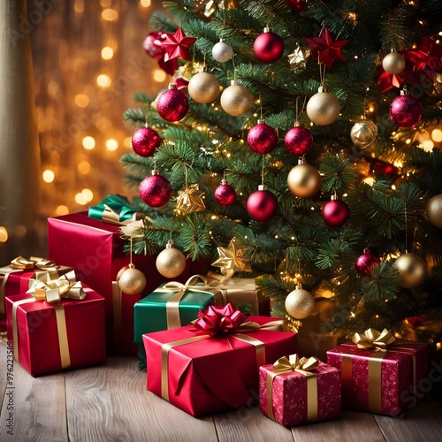 Christmas Tree And Gifts In The Room