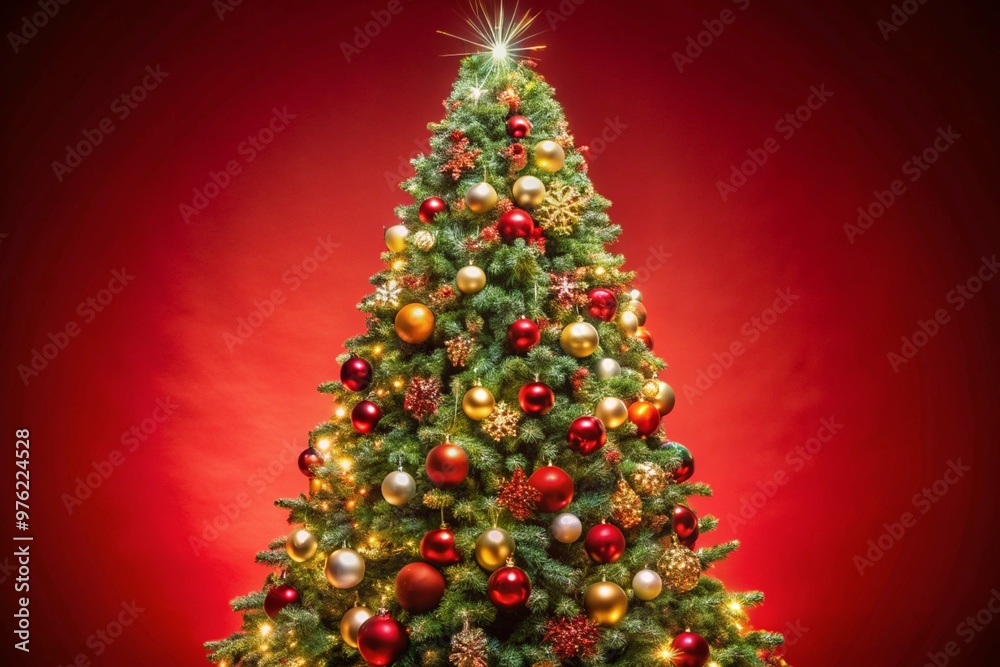 Christmas tree on a red background Christmas tree on a red background