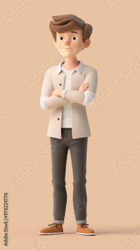 3D Cartoon Man Standing