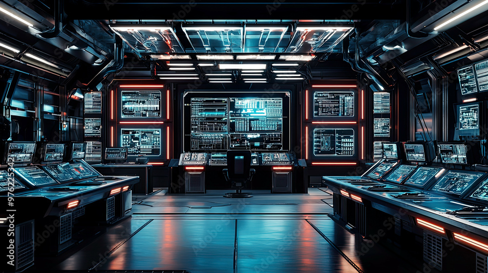 Wide shot of futuristic robotics factory, glowing control panels, ultra-realistic textures Wide shot of futuristic robotics factory, glowing control panels, ultra-realistic textures
