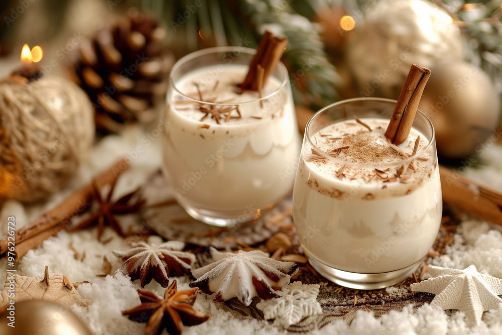 Traditional Puerto Rico cocktail Coquito. Christmas drink Eggnog. Traditional Puerto Rico cocktail Coquito. Christmas drink Eggnog.