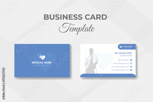 Medical business card template with doctor identity