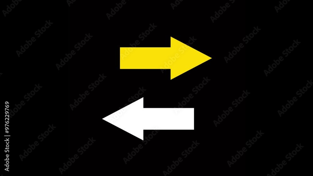 Two Moving arrow on left right. arrow animation black background. Two Moving arrow on left right. arrow animation black background.