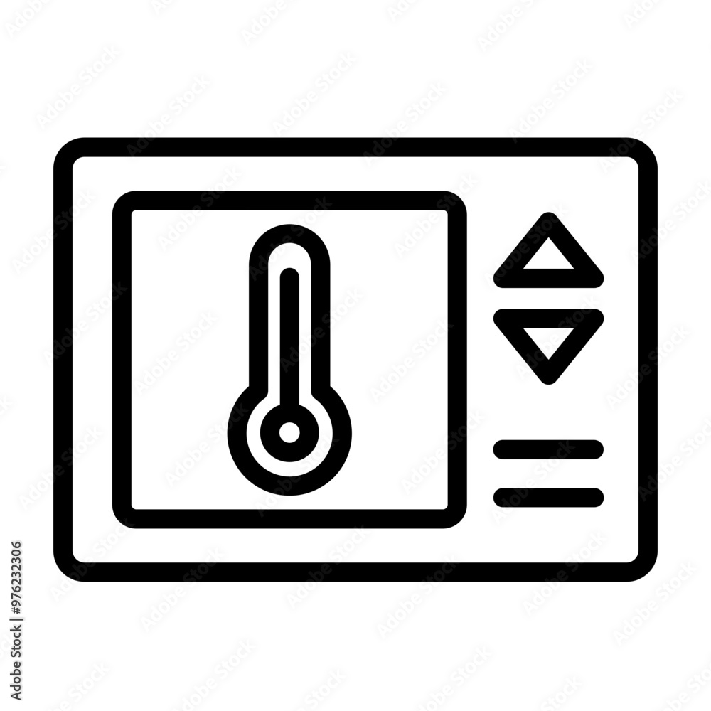 Smart Thermostat Vector Line Icon Design