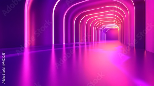 3d rendering of Deep purple and bright pink abstract geometric background. Scene for advertising, technology, showcase, banner, game, sport, cosmetic, business, metaverse. Sci-Fi Illustration. Product