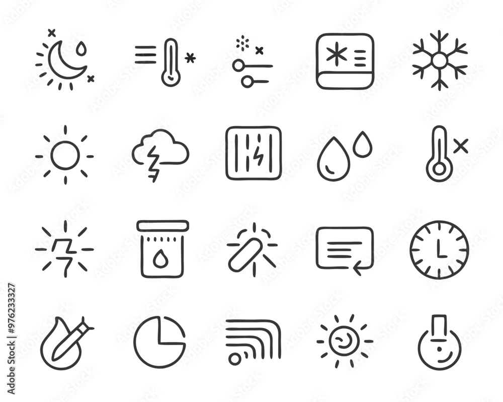 Air Conditioning thin line icons. air conditioning symbols. Air conditioner icon.