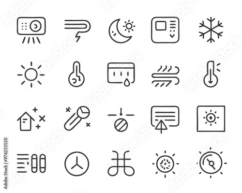 Air Conditioning thin line icons. air conditioning symbols. Air conditioner icon.