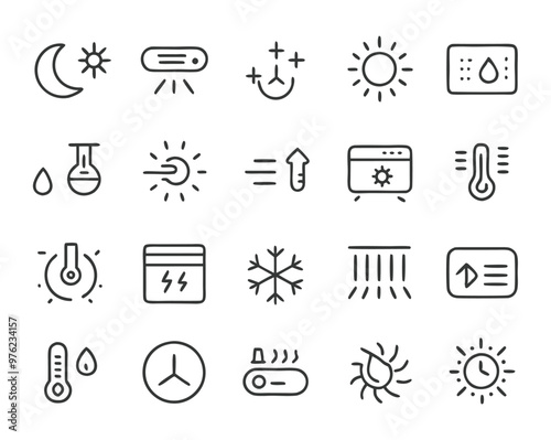 Air Conditioning thin line icons. air conditioning symbols. Air conditioner icon.