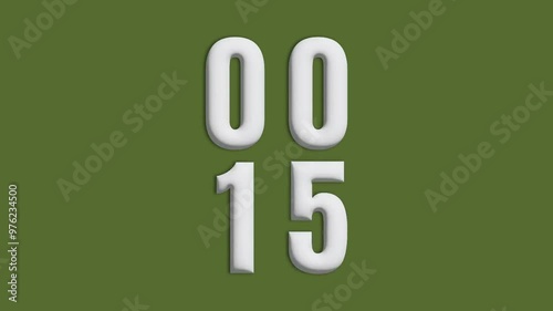 20 Second Landscape HD Video with Dark Olive Green Background and 4 Digit Countdown photo