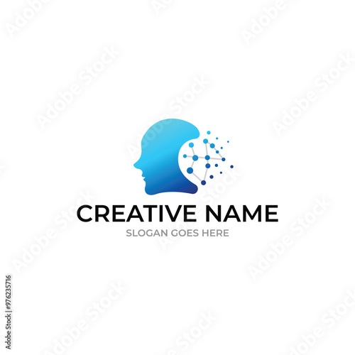 a colorful logo for the smart brain is shown with a blue background