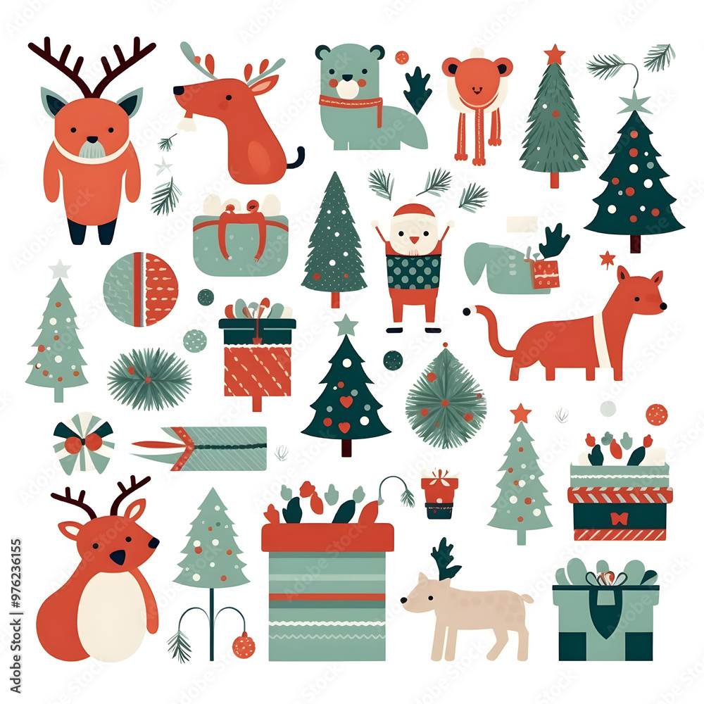 Fototapeta premium holiday christmas element object isolated winter xmas realistic decoration generative Ai.