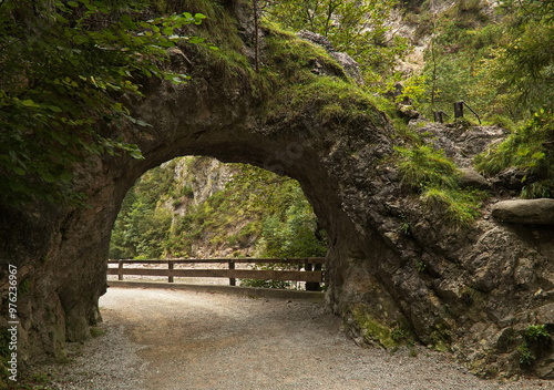 Tunnel on hiking track in Kundler Klamm, Austria, Europe
 photo