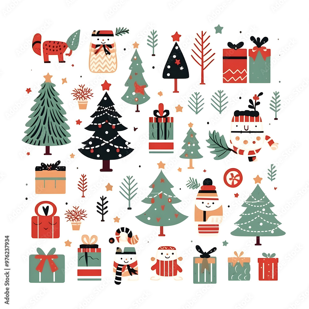 Naklejka premium holiday christmas element object isolated winter xmas realistic decoration generative Ai.