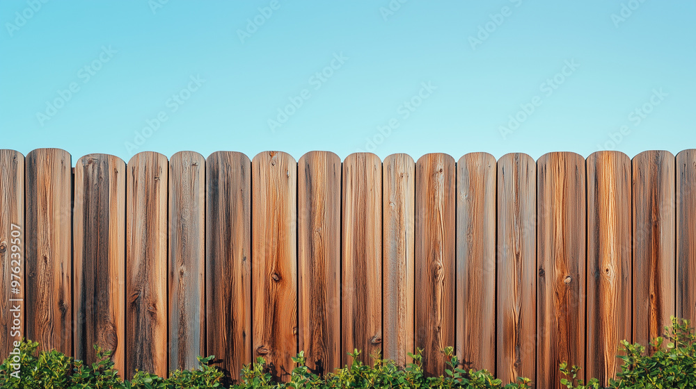 Fototapeta premium Elegant Wooden Fence: Varied Brown Shades with Clear Varnish Finish