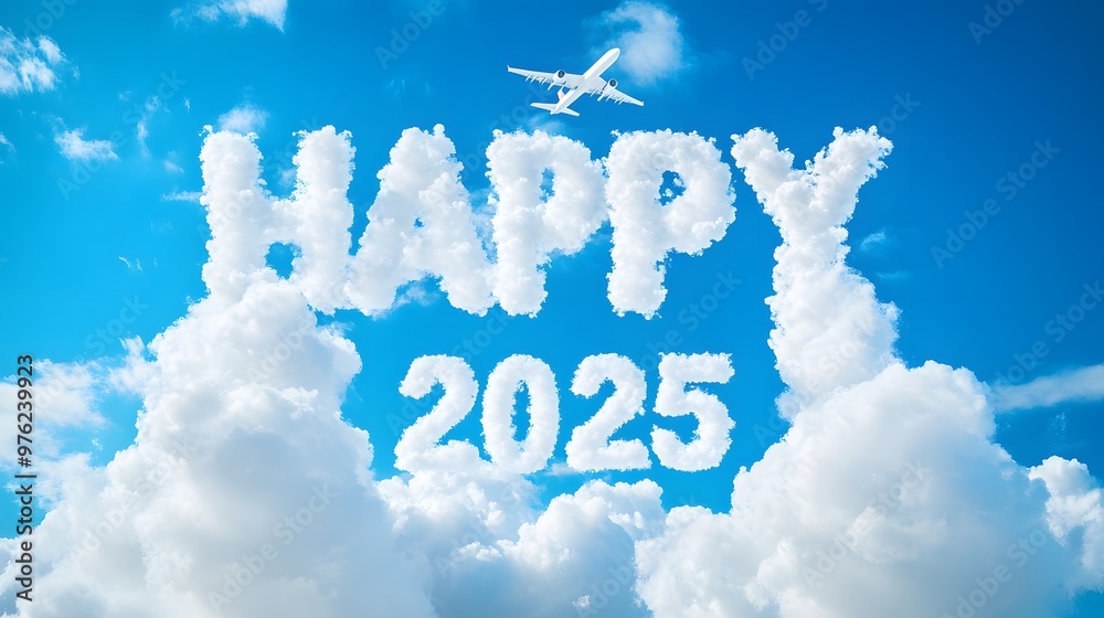 Fototapeta premium Airplane Writing in the Sky with Smoke the Phrase 
