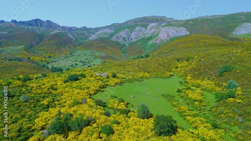 Drone view of the landscape in the surroundings of the geological formation called 