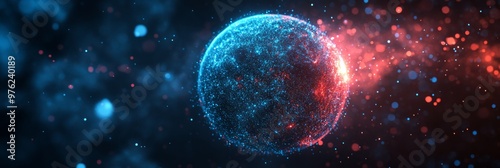 A stunning digital image of a cosmic sphere, showcasing the fusion of advanced technology, diverse data types, and the limitless potential of scientific exploration within our vast universe