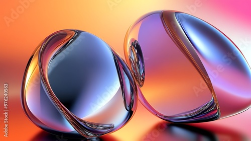 Abstract shiny orbs with vibrant colors.