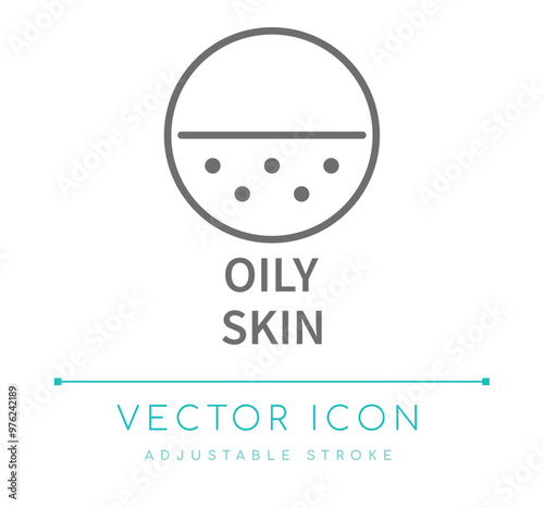 Oily Skin Cosmetics Line Icon