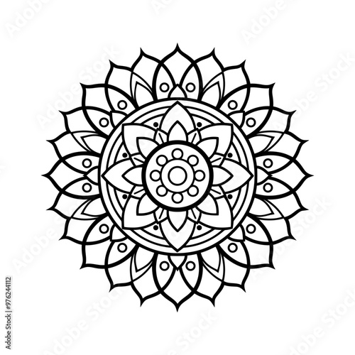 Mandala Vector Illustration For A Coloring Book, In A Simple And Minimalistic.