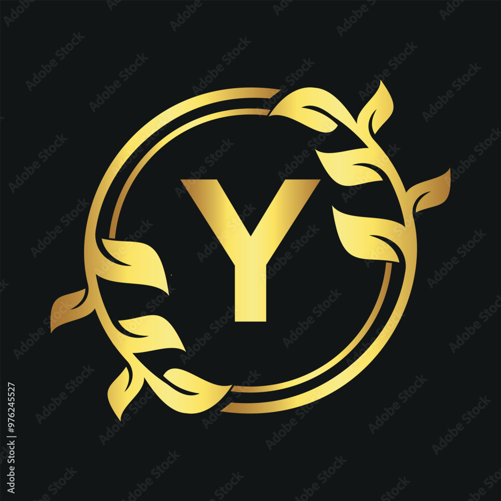 Initial leaf circle Logo combine with letter Y vector template Initial leaf circle Logo combine with letter Y vector template