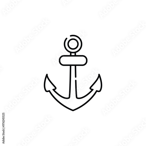 Anchor Icon Vector. Lineal or Linear art. photo