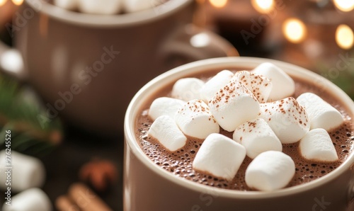 Wallpaper Mural Cozy Hot Chocolate Topped With Marshmallows Beside Warm Candlelight During Winter Evenings Torontodigital.ca